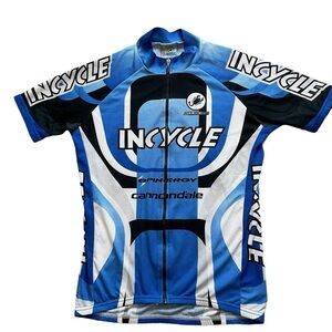 Squadra Cycling Jersey Short Sleeve Full Zip Back Pockets Unisex L Made In USA